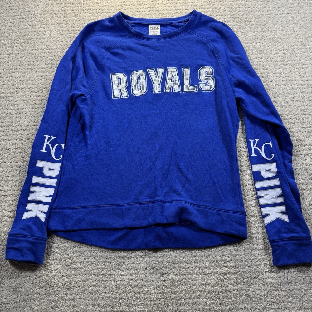 Y2K Victoria Secret PINK Royals Blue Sweatshirt Sz S